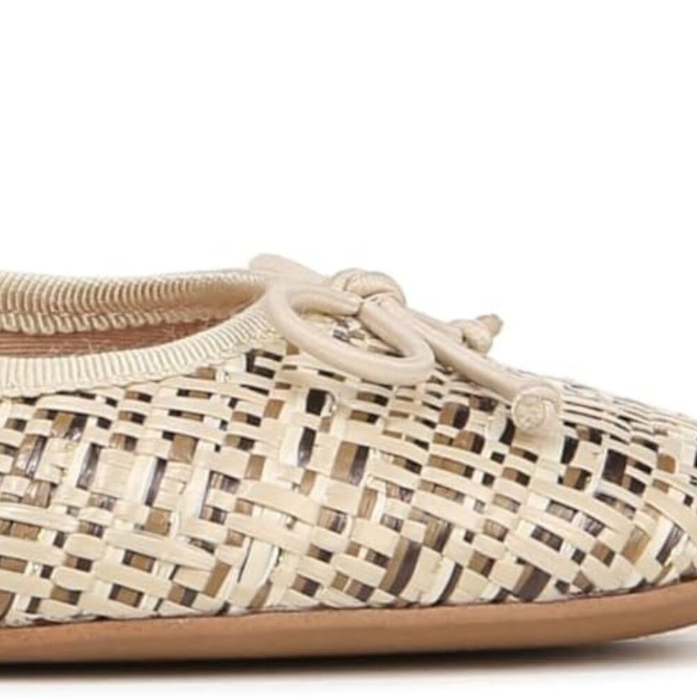 Franco Sarto Womens Abigail Bow Ballet Flats Multi Beige Fabric 8 M - Picture 6 of 7